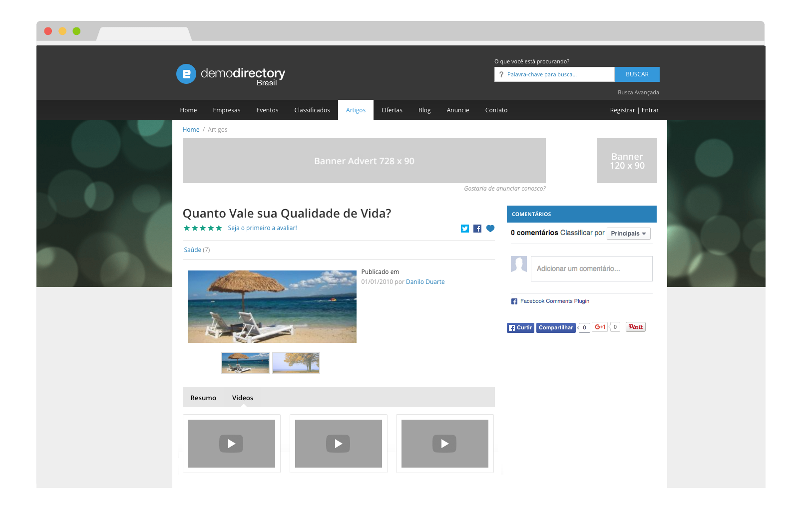 eDirectory Múltiplos Videos para Artigos eDirectory Múltiplos Videos para Artigos