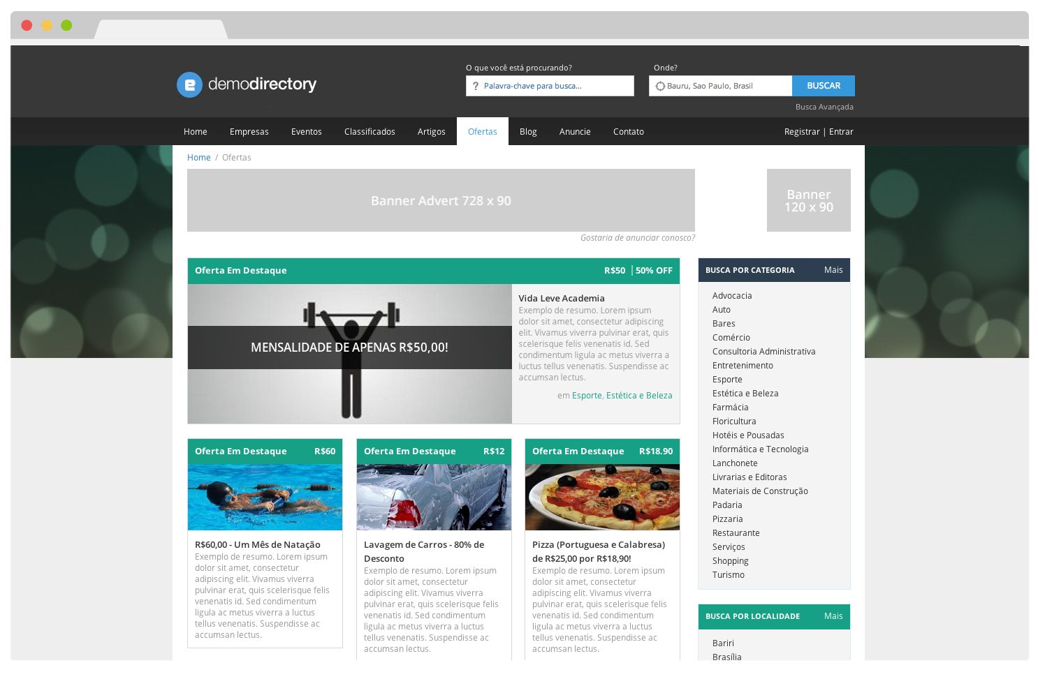 Tema eDirectory - Ofertas