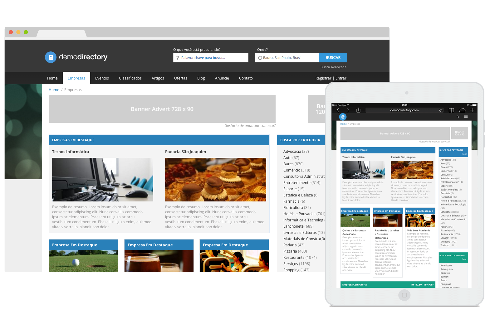 Tema eDirectory - Layout Responsivo