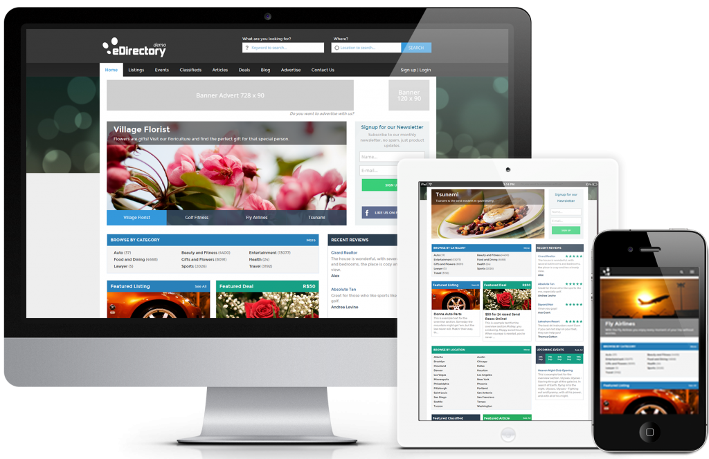 Exemplo de site responsivo - Demo Directory