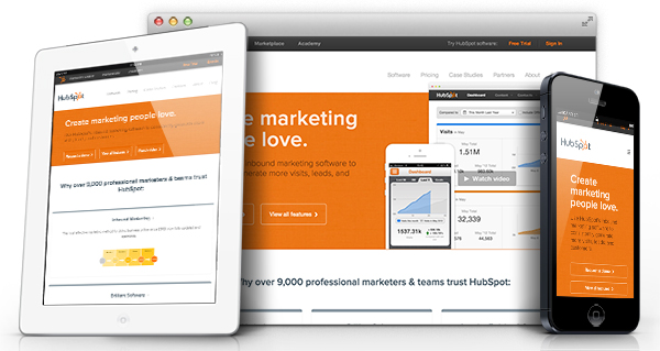 Exemplo de site responsivo - Hubspot