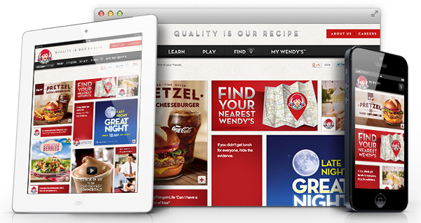 Exemplo de site responsivo - Wendy's