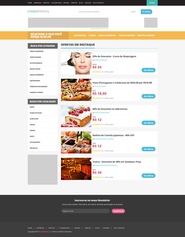 Exemplo de Redesign e customização aplicada ao template padrão do eDirectory
