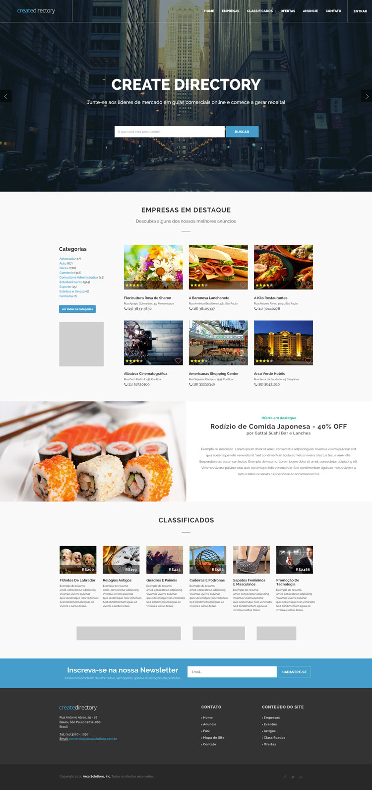 Exemplo de Redesign e customização aplicada ao template padrão do eDirectory