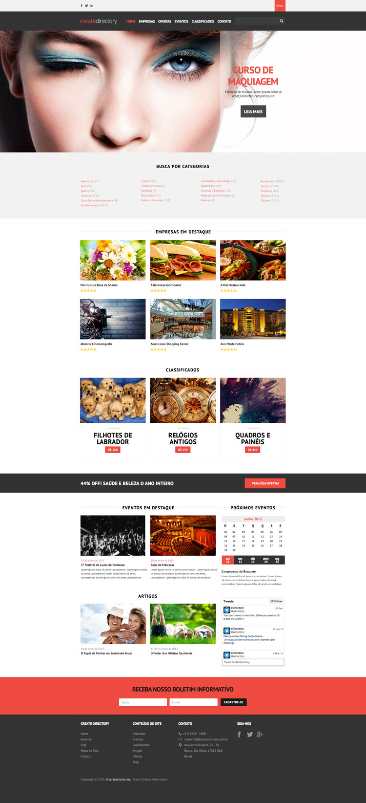 Exemplo de Redesign e customização aplicada ao template padrão do eDirectory