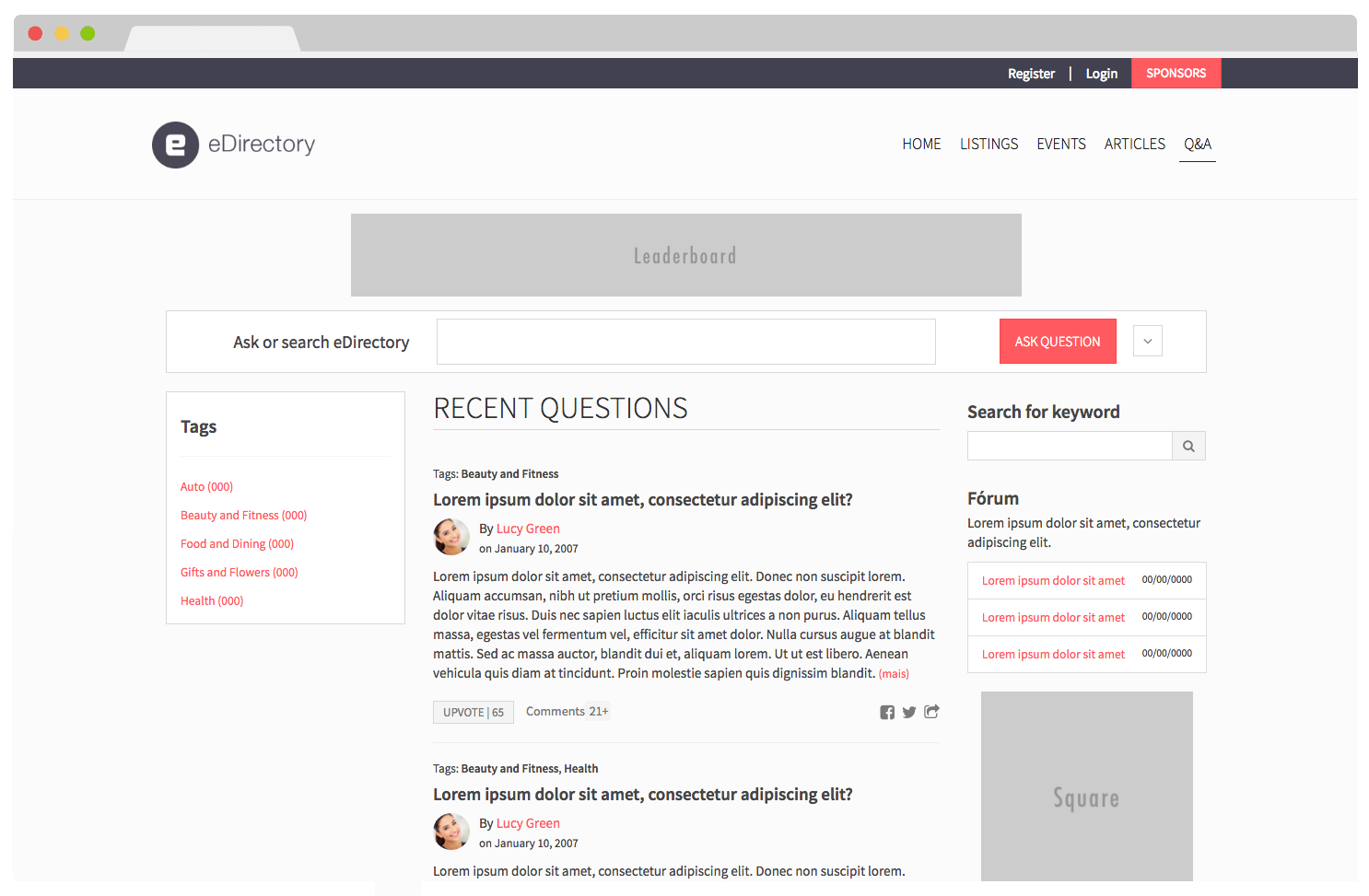 eDirectory Question & Answer Module