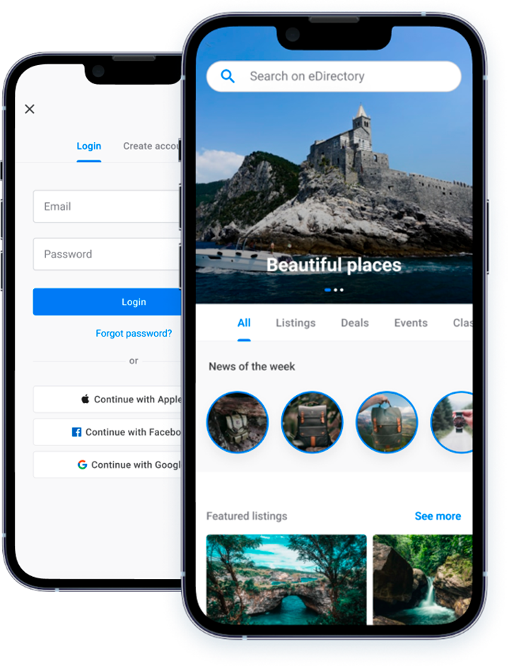 Construtor de Aplicativo Mobile eDirectory para IOs Construtor de Aplicativo Mobile eDirectory para IOs