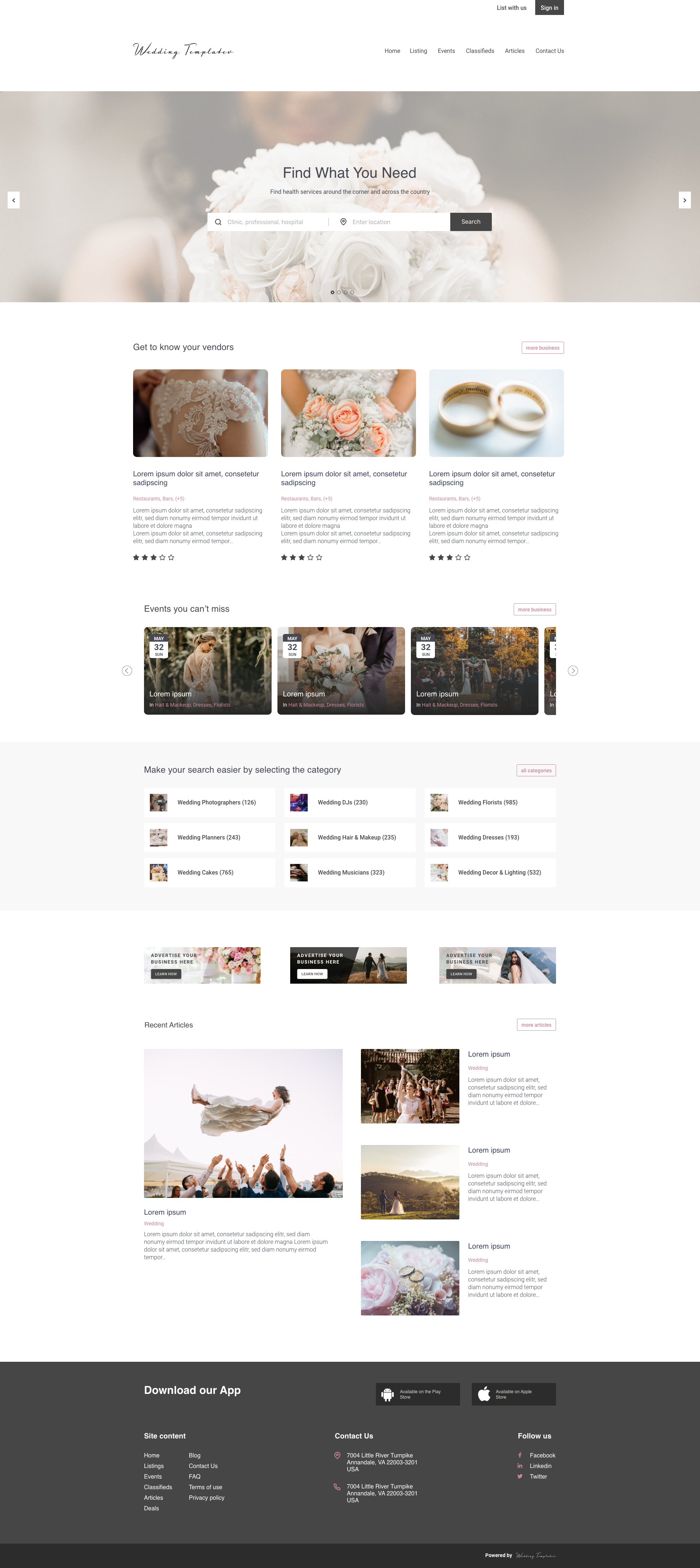 eDirectory novo tema - Casamento