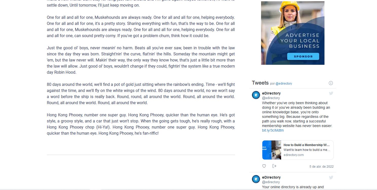 eDirectory - Listing twitter feed