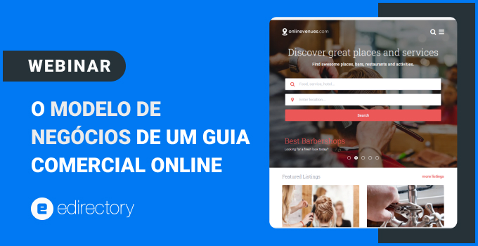 o modelo de negócios de um guia comercial online